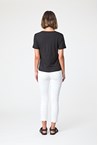 V NECK TEE - blue horiz